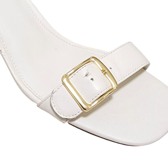 Steve Madden Women Mindi Ankle Strap Block Heel Sandal Size US 10M White Leather - Picture 3 of 7